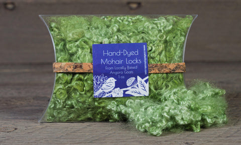 "Spring Green" Hand-dyed Mohair Locks - 1oz